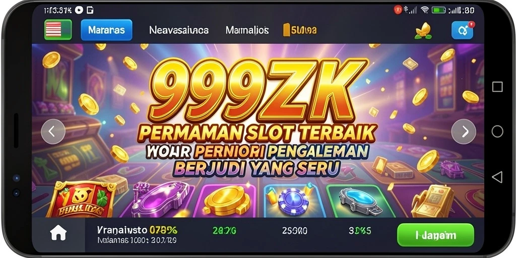 Screenshot gameplay menarik dari 999ZK yang menampilkan gulungan slot.