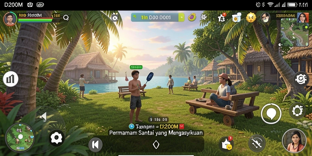 Screenshot D200M menampilkan gameplay yang santai dan mengasyikkan.