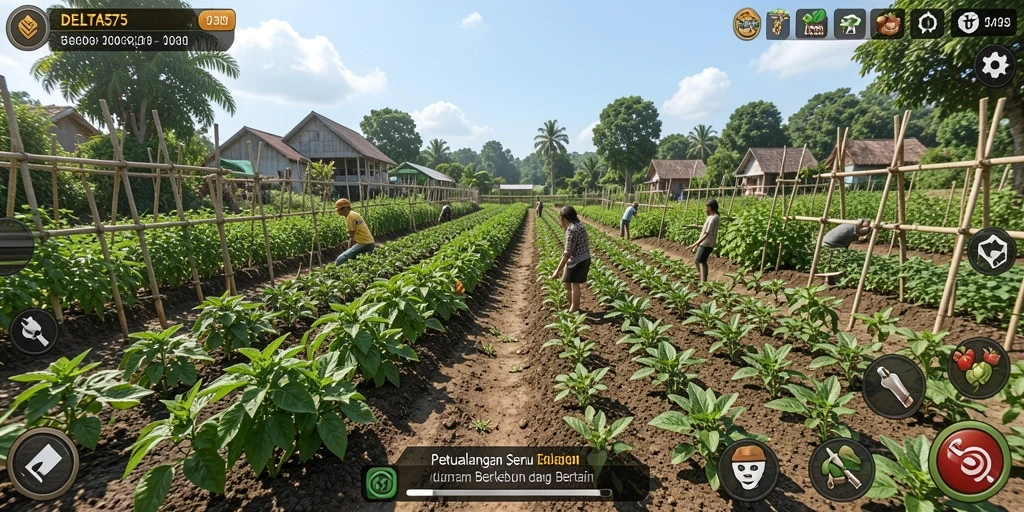 Tampilan gameplay menarik dalam menanam dan merawat tanaman.