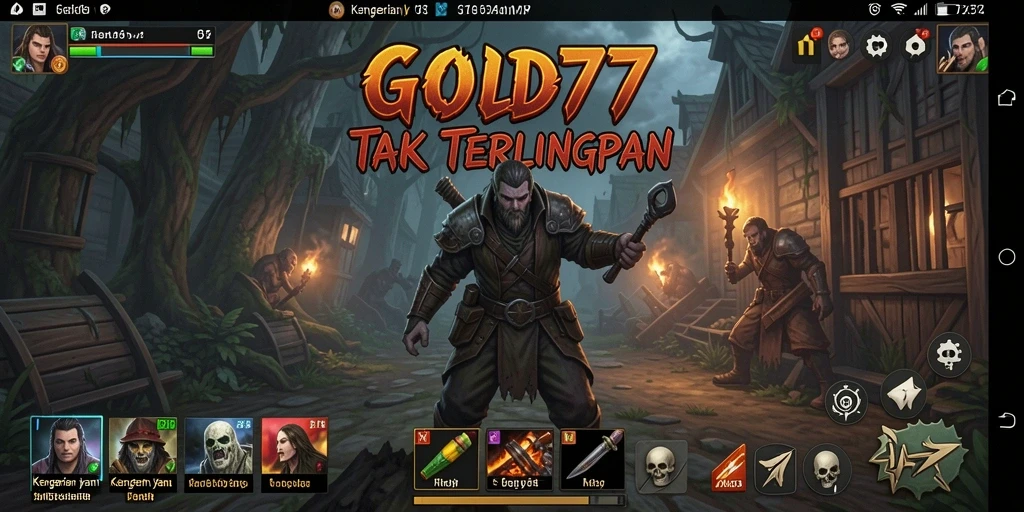Screenshot gameplay GOD77 menampilkan suasana Horror yang mencekam.