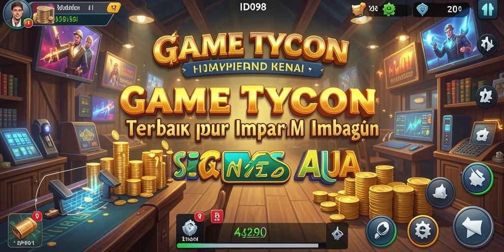 Gameplay ID098 menampilkan grafis Tycoon yang menarik dan interaktif.