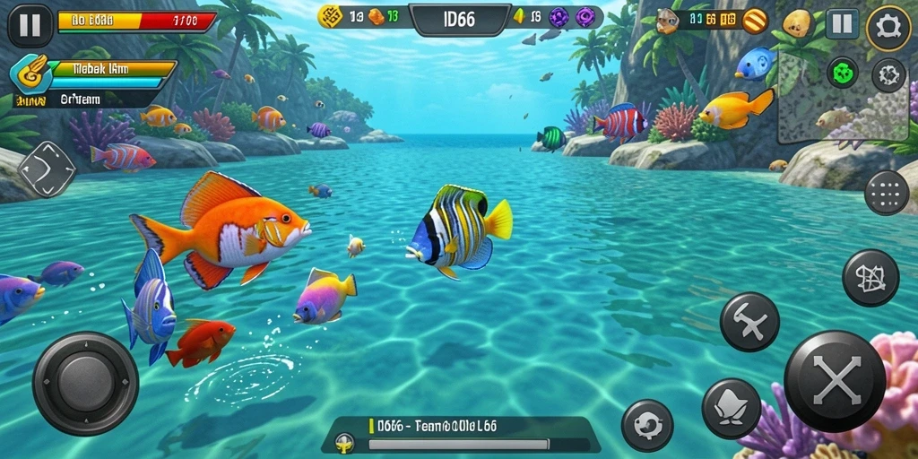 Tampilan gameplay seru Tembak Ikan di ID66.