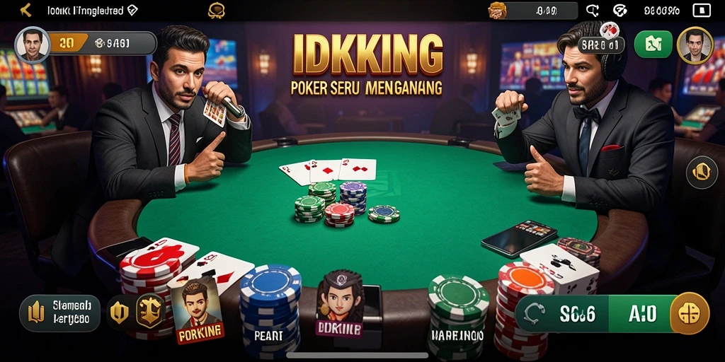 Screenshot dari gameplay seru IDRKING yang menampilkan aksi Poker.
