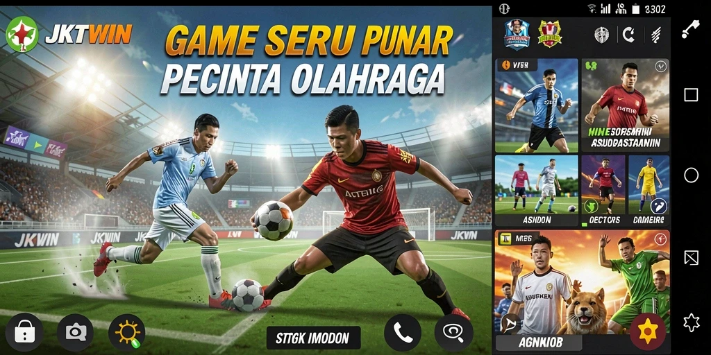 Gameplay seru JKTWIN dengan tampilan olahraga menarik.