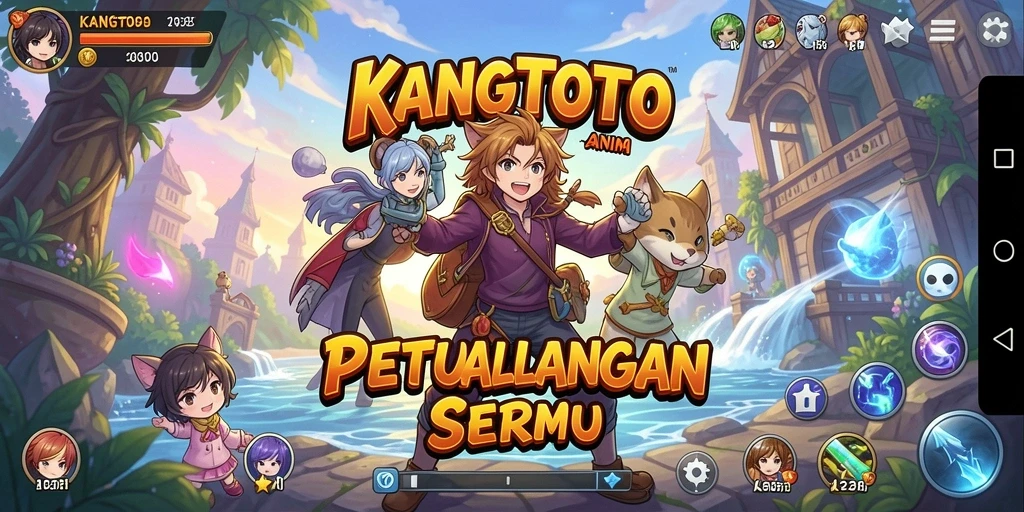 Screenshot KANGTOTO menampilkan aksi seru dalam dunia anime.