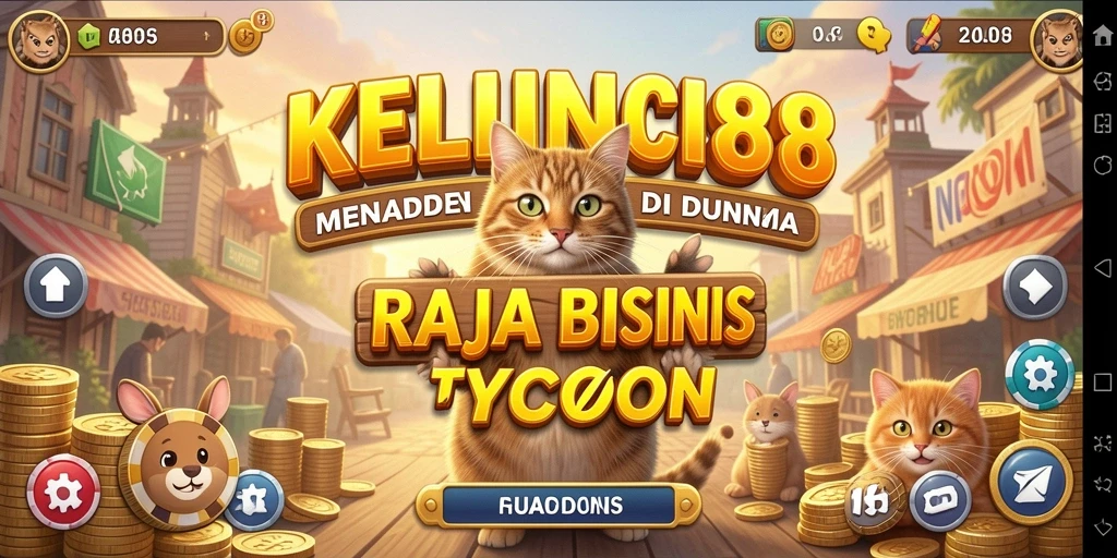 Screenshot gameplay KELINCI88 yang menampilkan manajemen bisnis Tycoon.