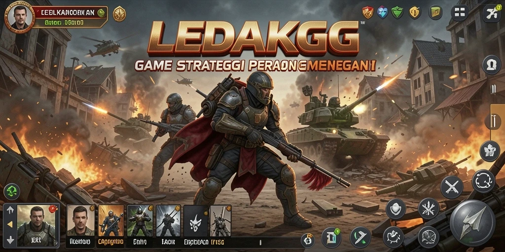 Gameplay seru dengan strategi perang di LEDAKGG.
