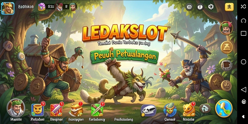 Tampilan gameplay yang menakjubkan dari LEDAKSLOT di dunia terbuka.