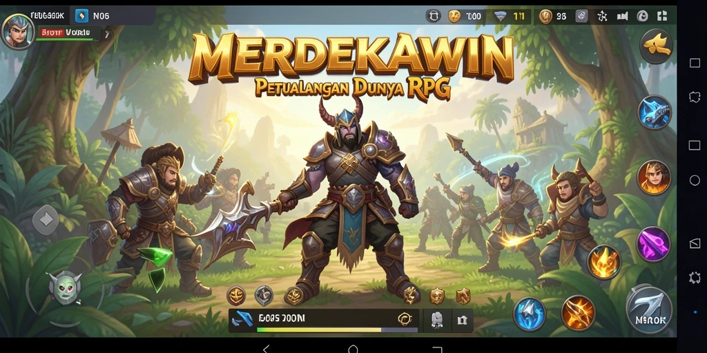 Screenshot gameplay MERDEKAWIN dengan aksi pertarungan seru.