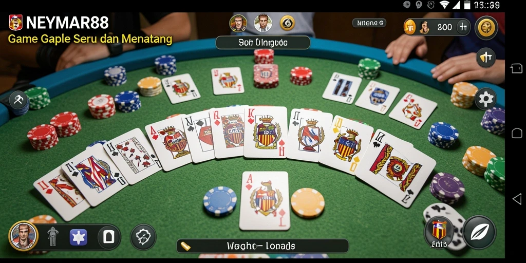 Tampilan gameplay seru di NEYMAR88 saat bermain Gaple.