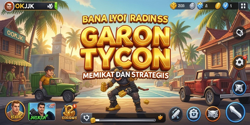 Tampilan gameplay <strong>OKJK</strong> dengan elemen Tycoon yang menarik.