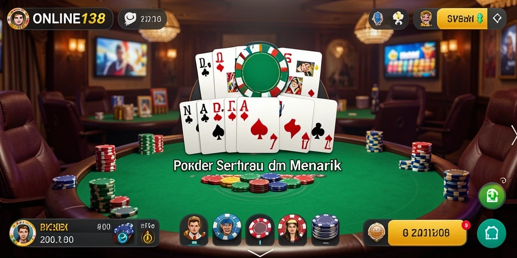 Tampilan gameplay Poker yang seru dan menarik di ONLINE138.