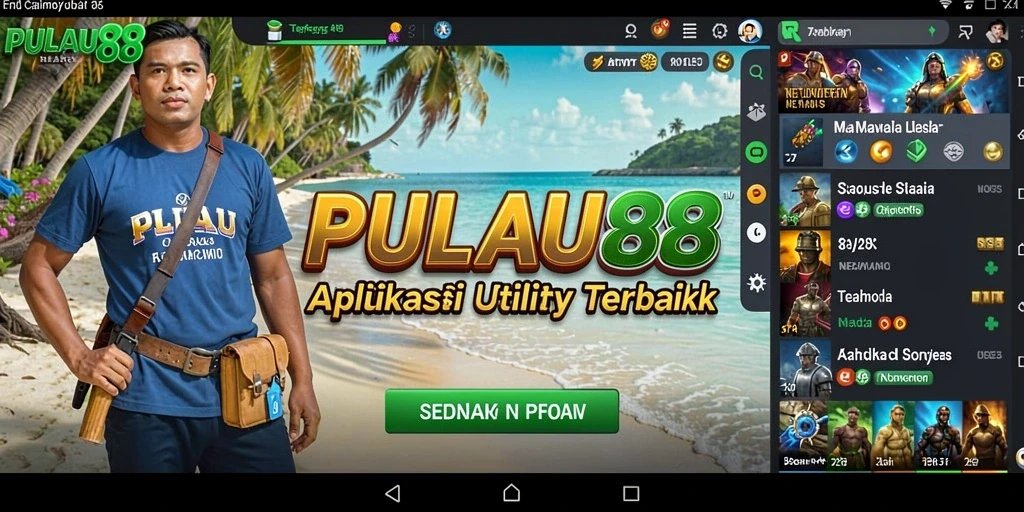 Tampilan antarmuka utama PULAU88 dengan fitur Utility yang lengkap.