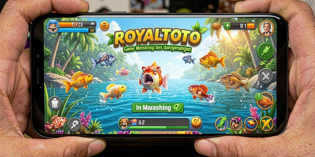 Gameplay seru ROYALTOTO saat memancing ikan berbagai jenis.