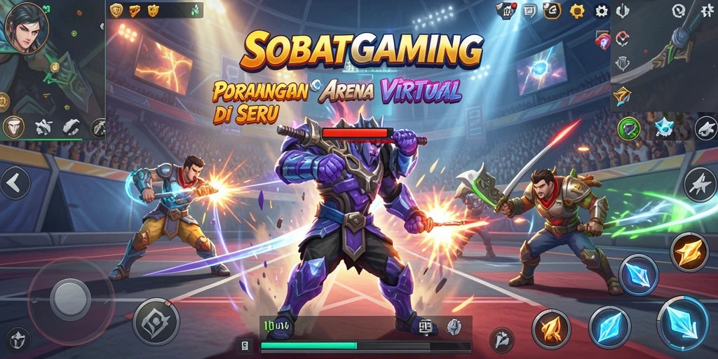 Tampilan gameplay pertarungan yang mendebarkan dalam SOBATGAMING.