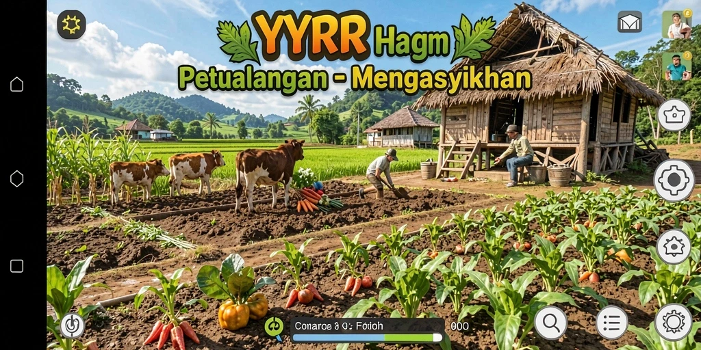 Tangkapan layar game YYRR menampilkan pengalaman berkebun yang menarik.